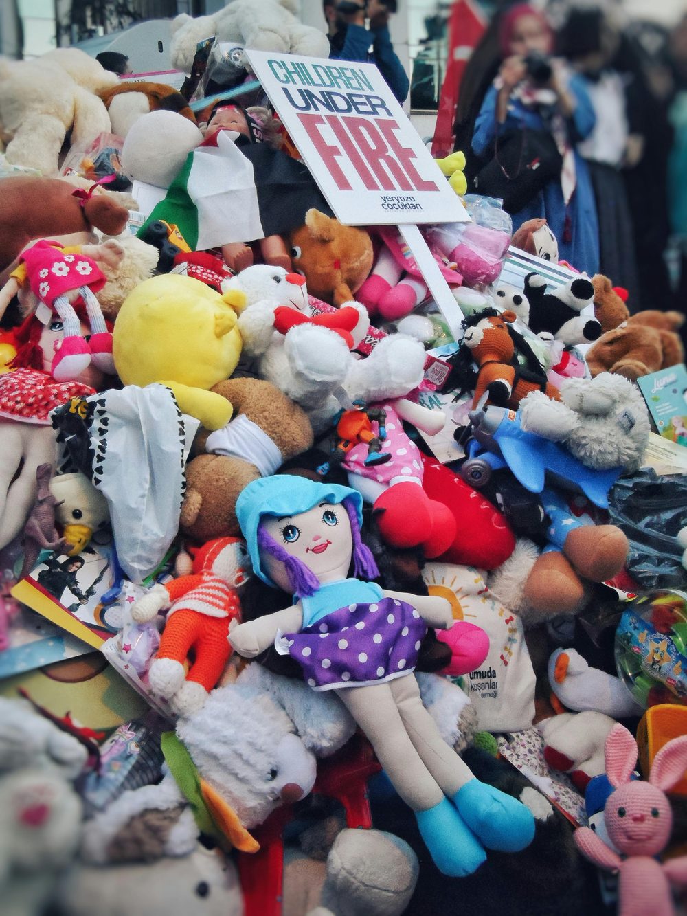 A heap of unwanted soft toys
